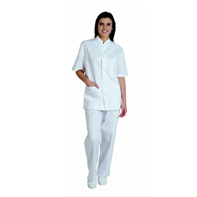 2 PIJAMAS SANITARIOS CUELLO MAO + ZUECO BLANCO SANITARIO 