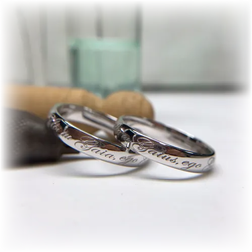 Alianza de Plata con Grabado Exterior Personalizado