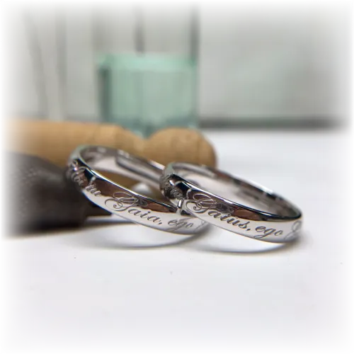 Alianza de Plata con Grabado Exterior Personalizado