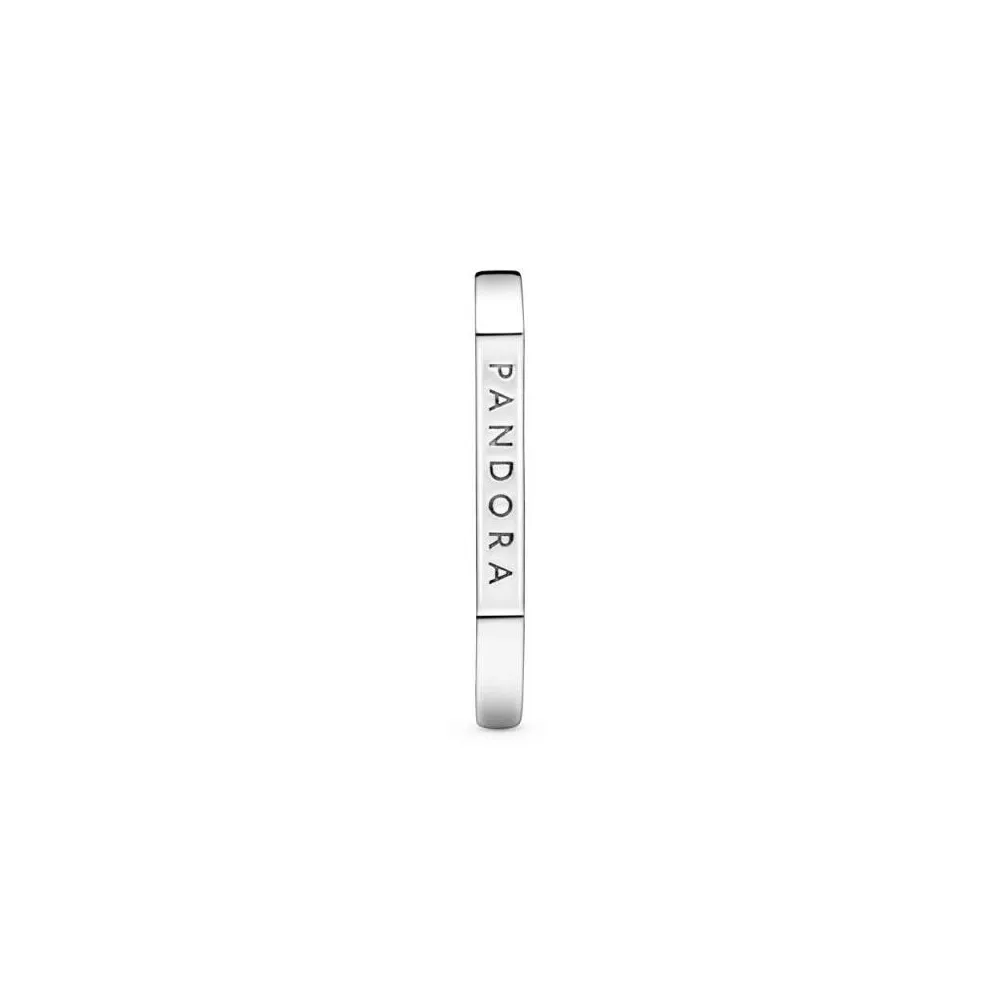 ANILLO DE PLATA DE LEY CON BARRA FINA CON LOGO DE PANDORA Talla 52