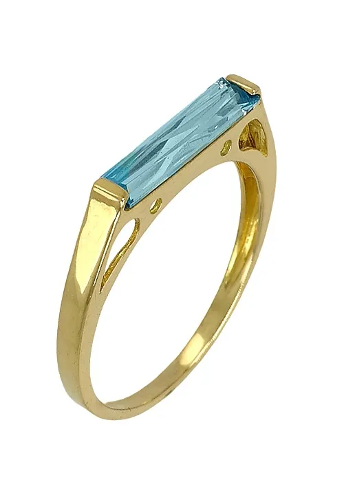 ANILLO ORO AMARILLO 18 KTES TOPACIO AZUL 007_104741