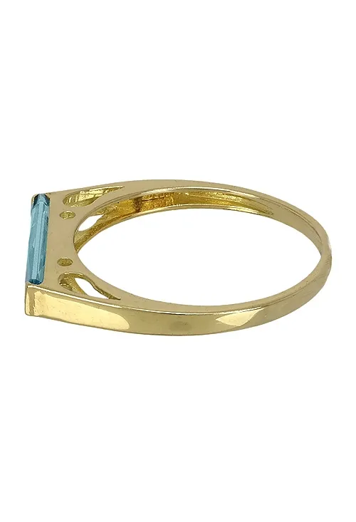 ANILLO ORO AMARILLO 18 KTES TOPACIO AZUL 007_104741