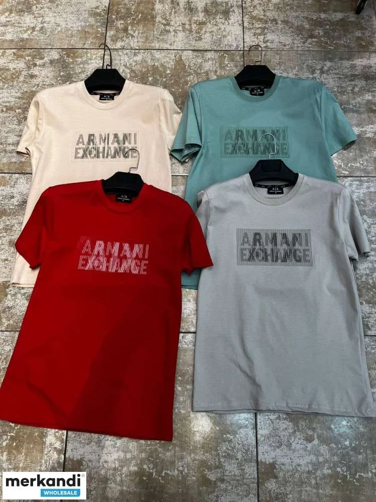 Armani hombreCamiseta de algodón mercerizado con estampado de logotipo