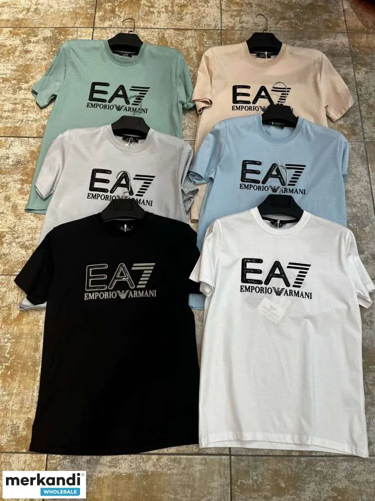 Armani hombreCamiseta de algodón mercerizado con estampado de logotipo