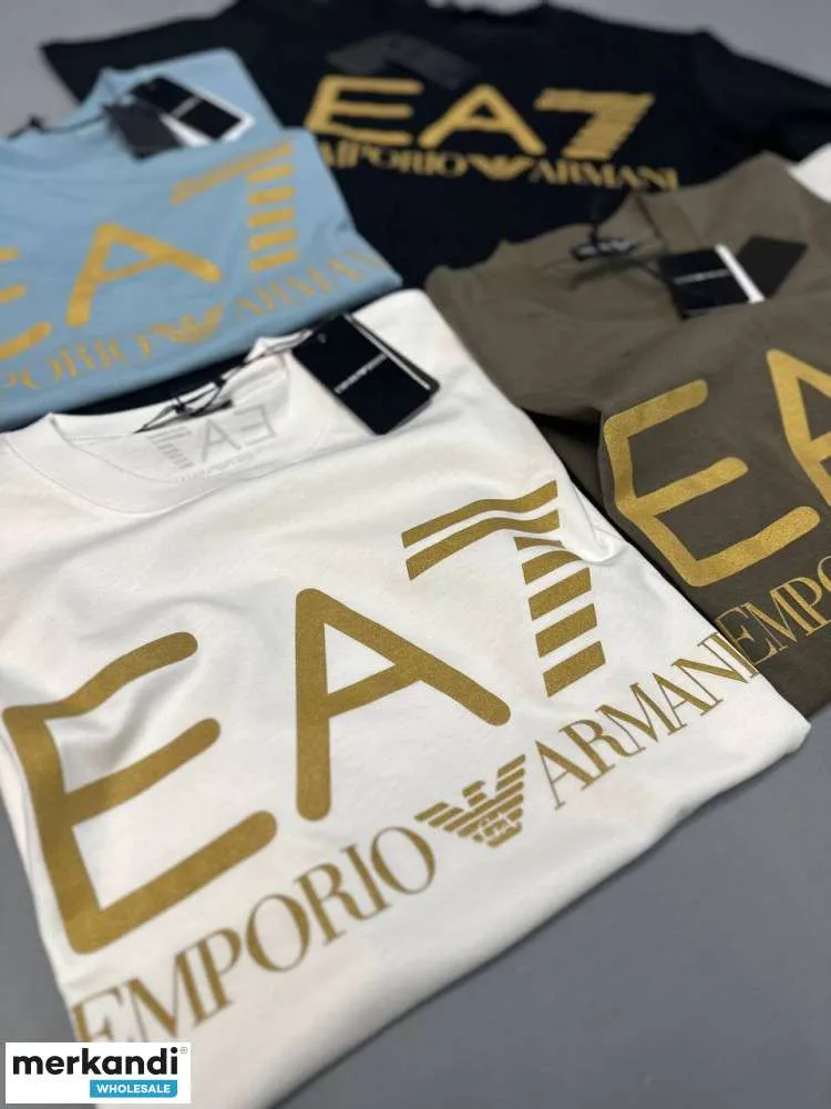 Armani hombreCamiseta de algodón mercerizado con estampado de logotipo