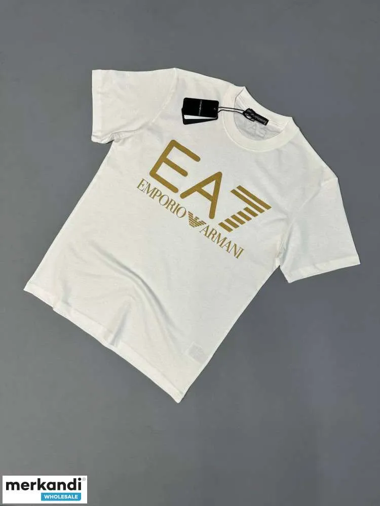 Armani hombreCamiseta de algodón mercerizado con estampado de logotipo
