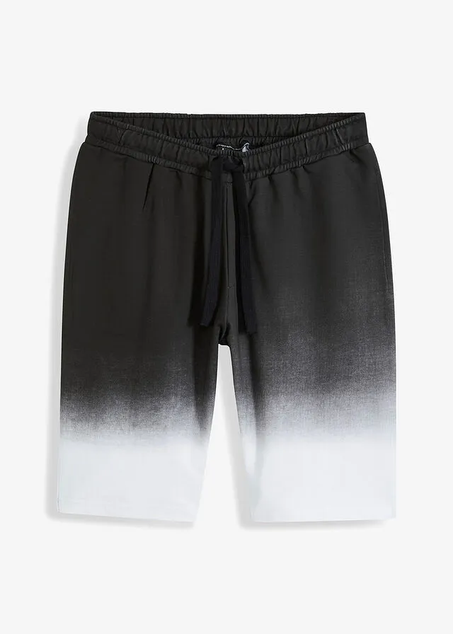 Bermudas de chándal con degradado de color Negro estampado