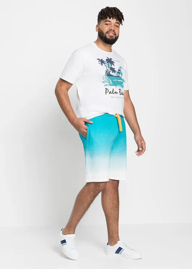 Bermudas de chándal con degradado de color Negro estampado