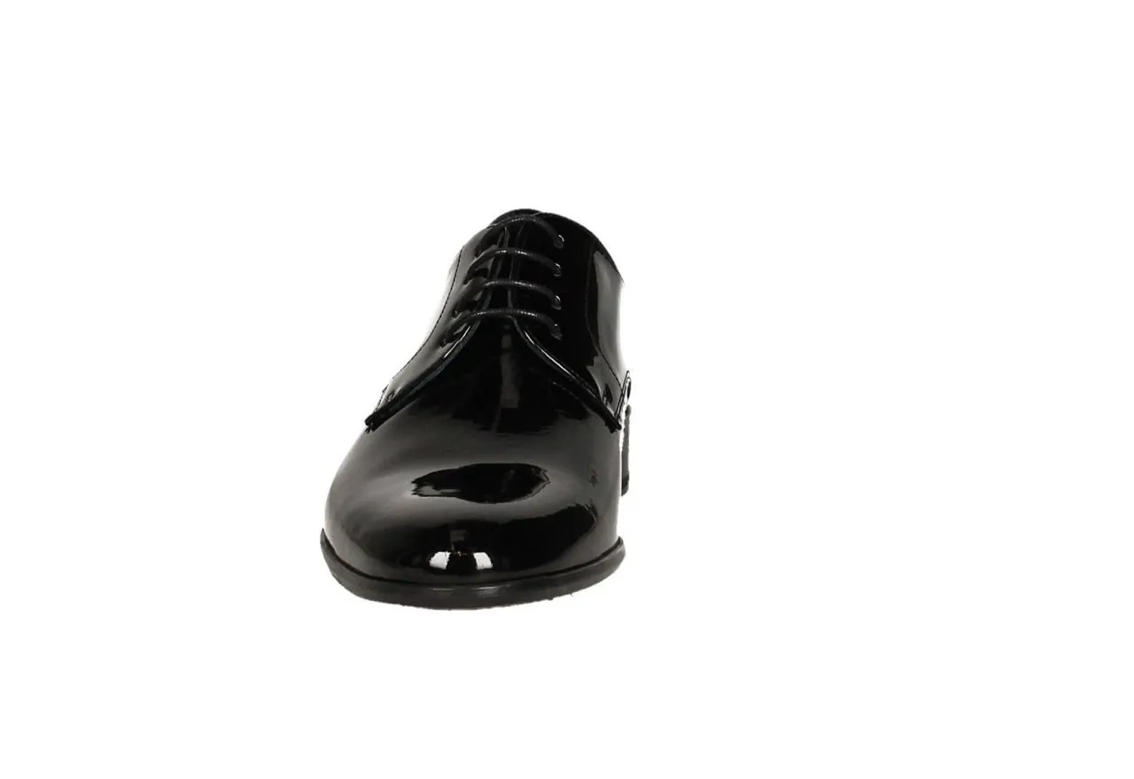 Blucher Liso Charol Negro Piso Suela