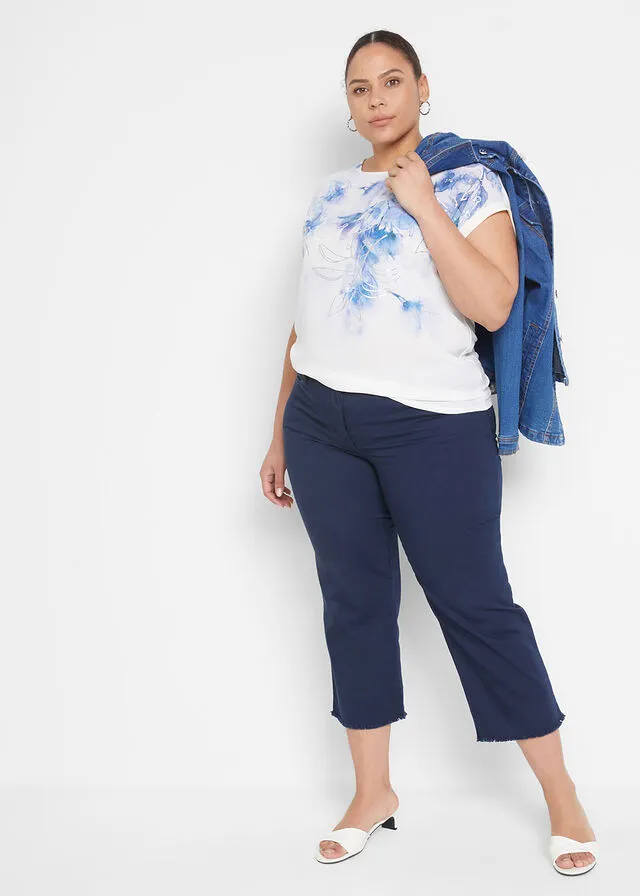 Blusa con estampado de flores Verde alga
