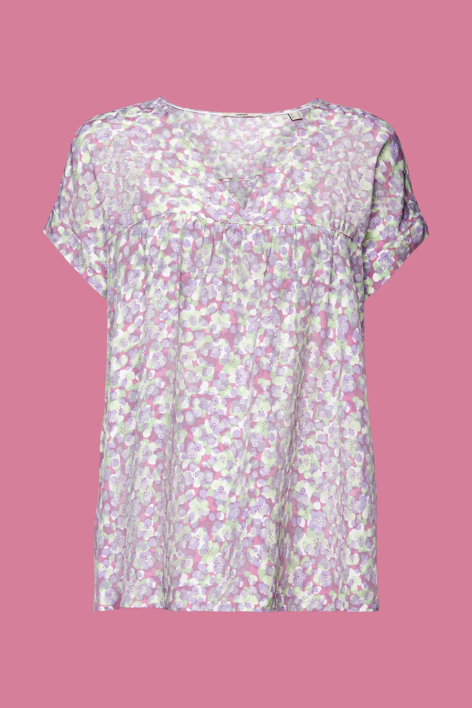 Blusa de cuello en pico con estampado