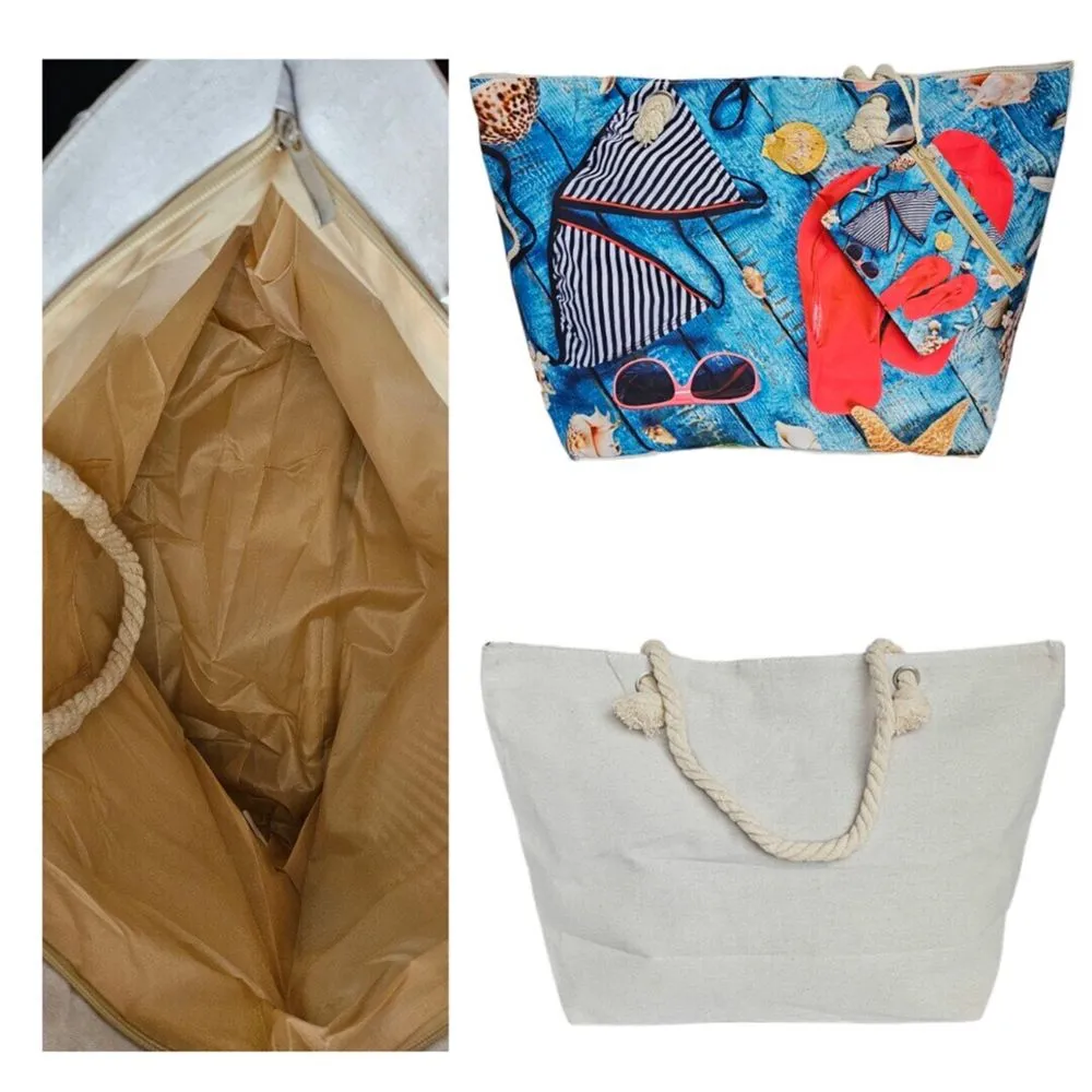 Bolso Shopper Playa Multicolor con Monedero para Mujer