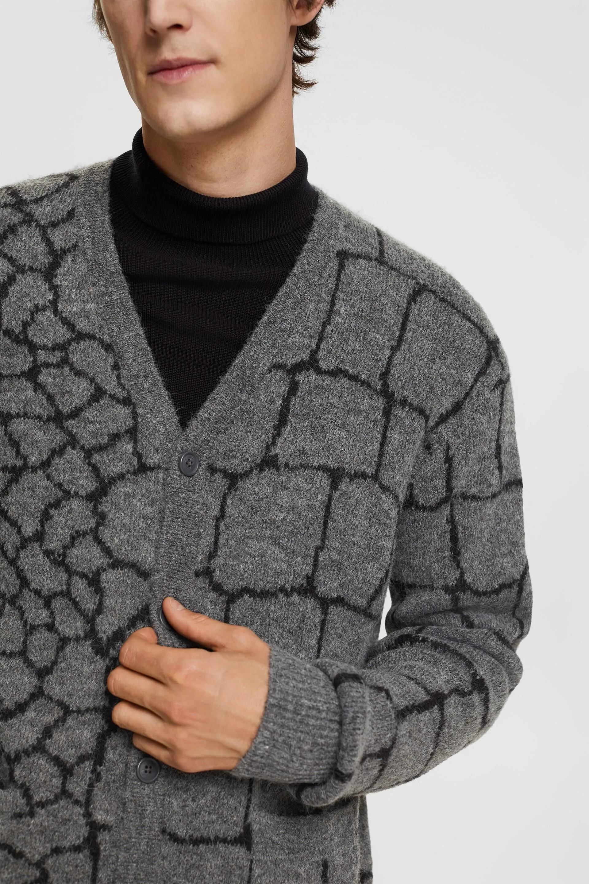 Cárdigan de punto cepillado con estampado