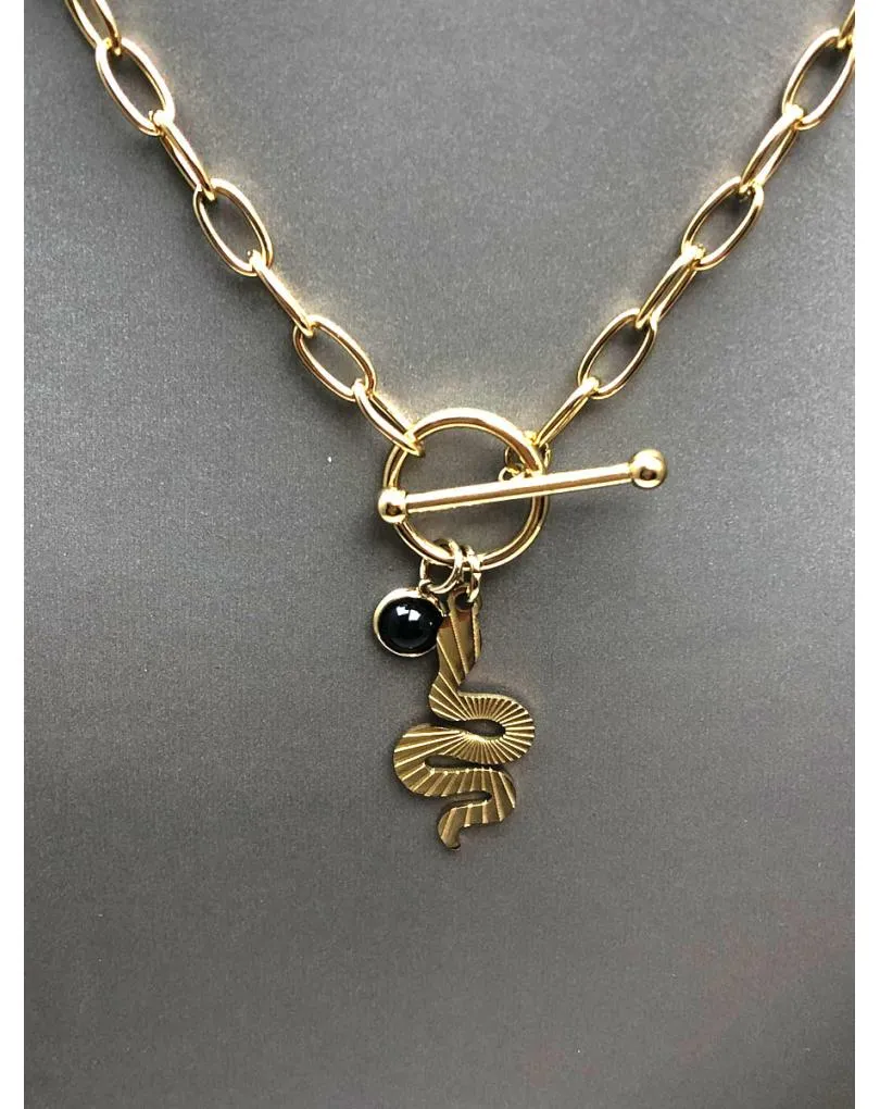 CADENAS MUJER DORADAS ACERO Y COLGANTE SERPIENTE