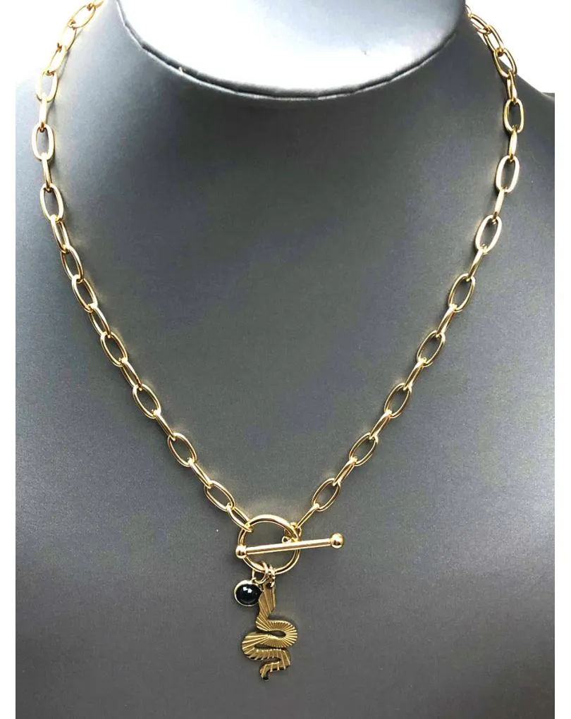 CADENAS MUJER DORADAS ACERO Y COLGANTE SERPIENTE