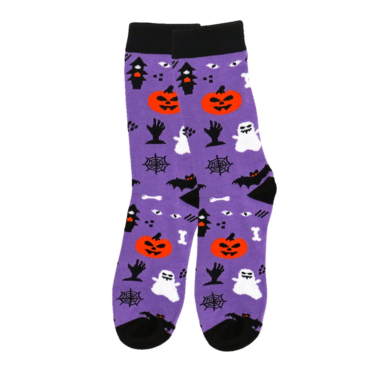 Calcetines color Morado con Diseo de Halloween