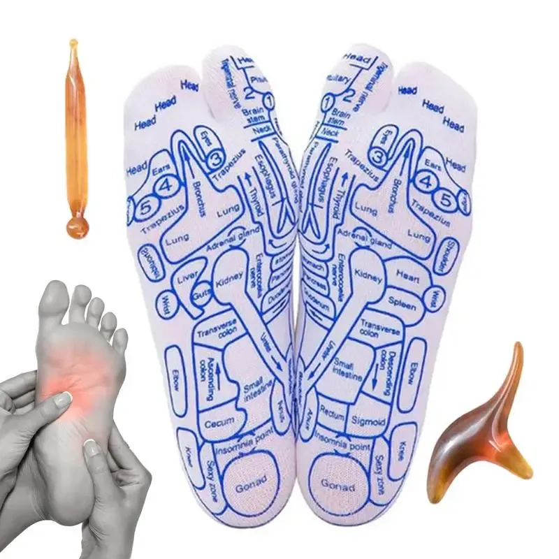 Calcetines de acupresión de masaje de pies fisioterapia masaje alivio de pies cansados ​​calcetines calcetines calcetines de pie