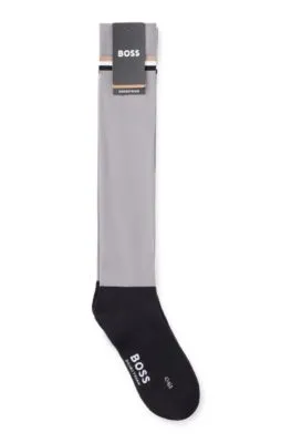Calcetines de equitación con rayas y logo de la marca