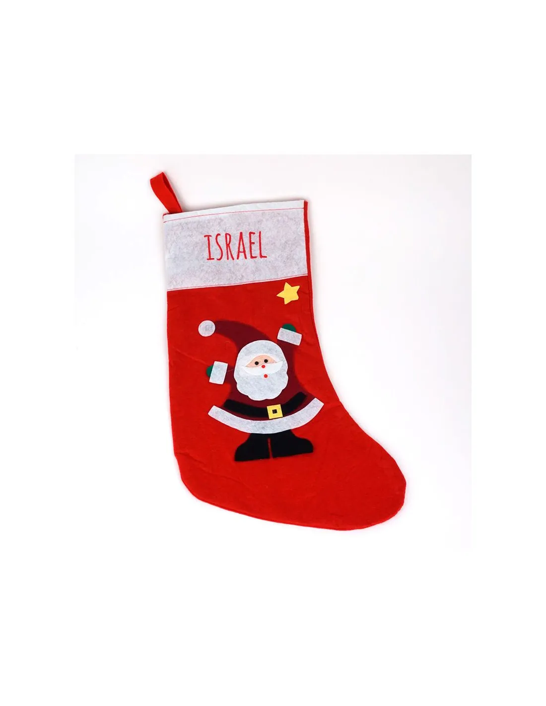 Calcetín Navidad Rojo Papa Noel personalizado de Mi Pipo