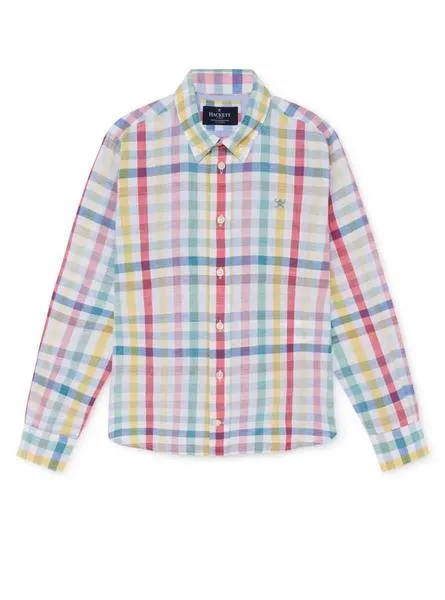camisa hackett cuadros multicolor para niño