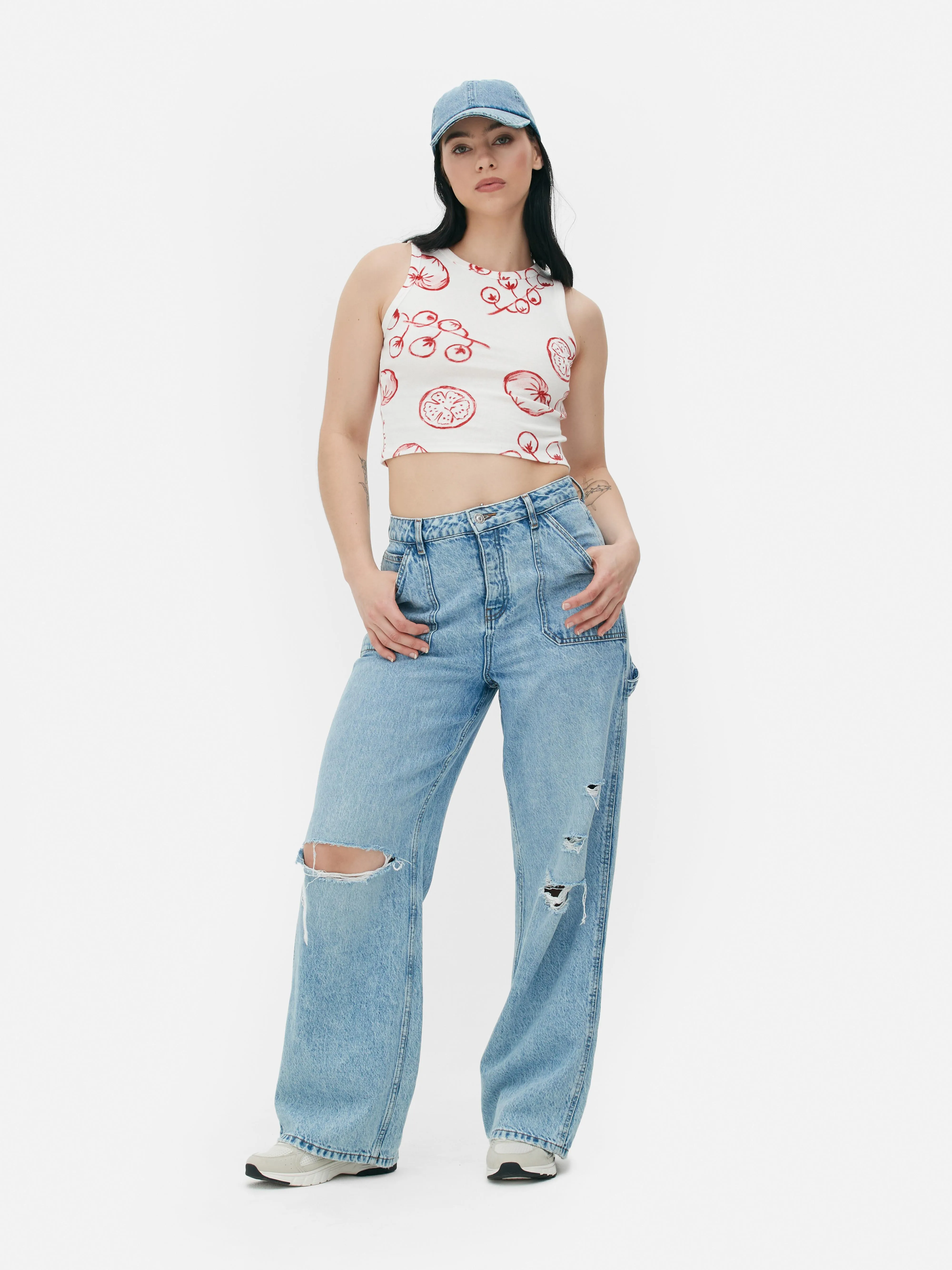Camiseta corta sin mangas con estampado gráfico