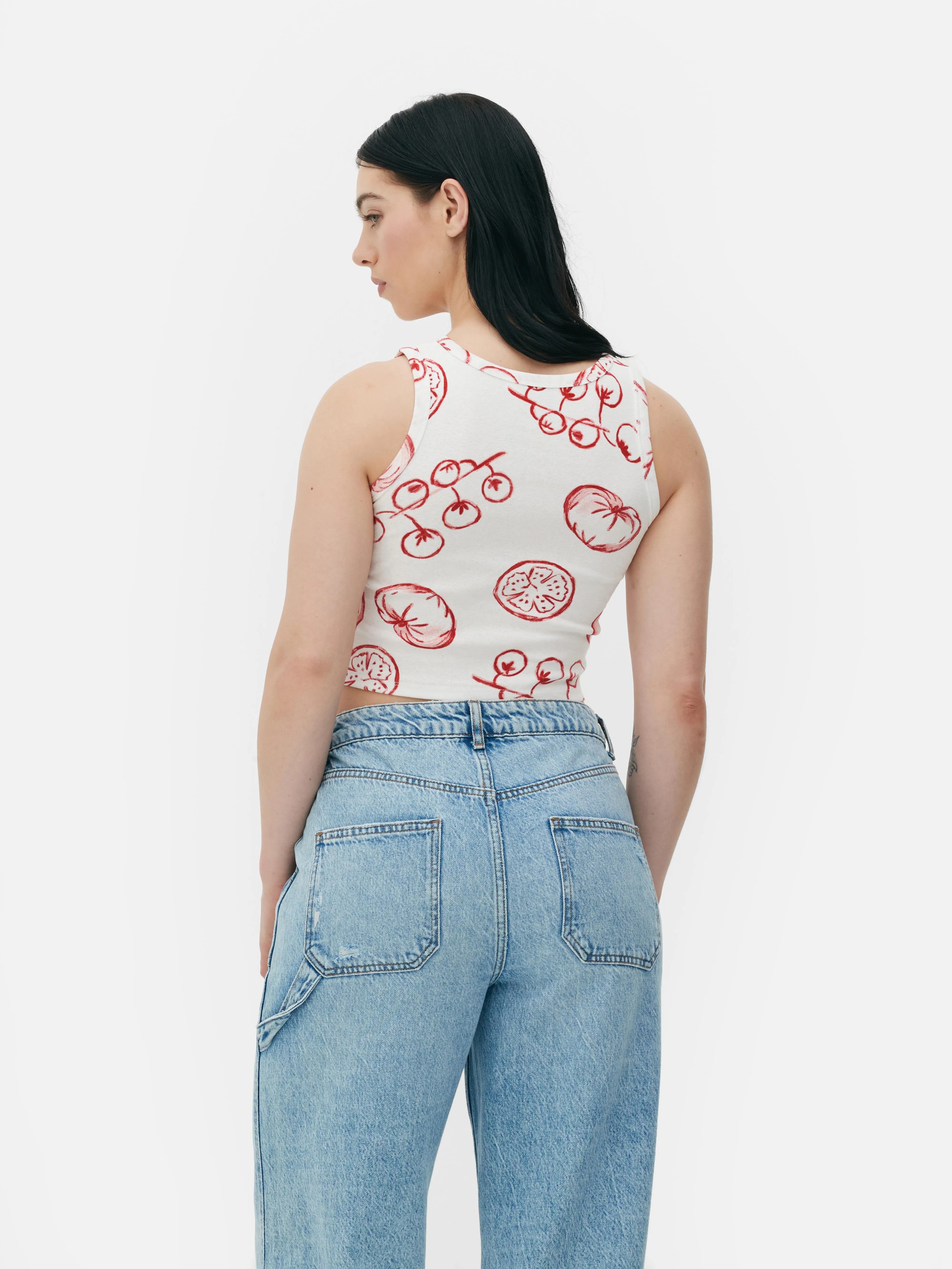 Camiseta corta sin mangas con estampado gráfico