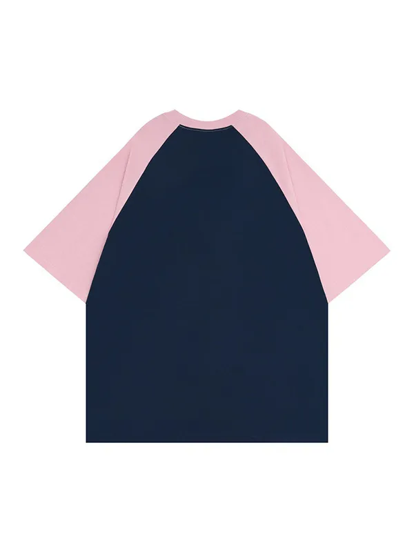 Camiseta de manga corta extragrande con estampado de manga raglán Street