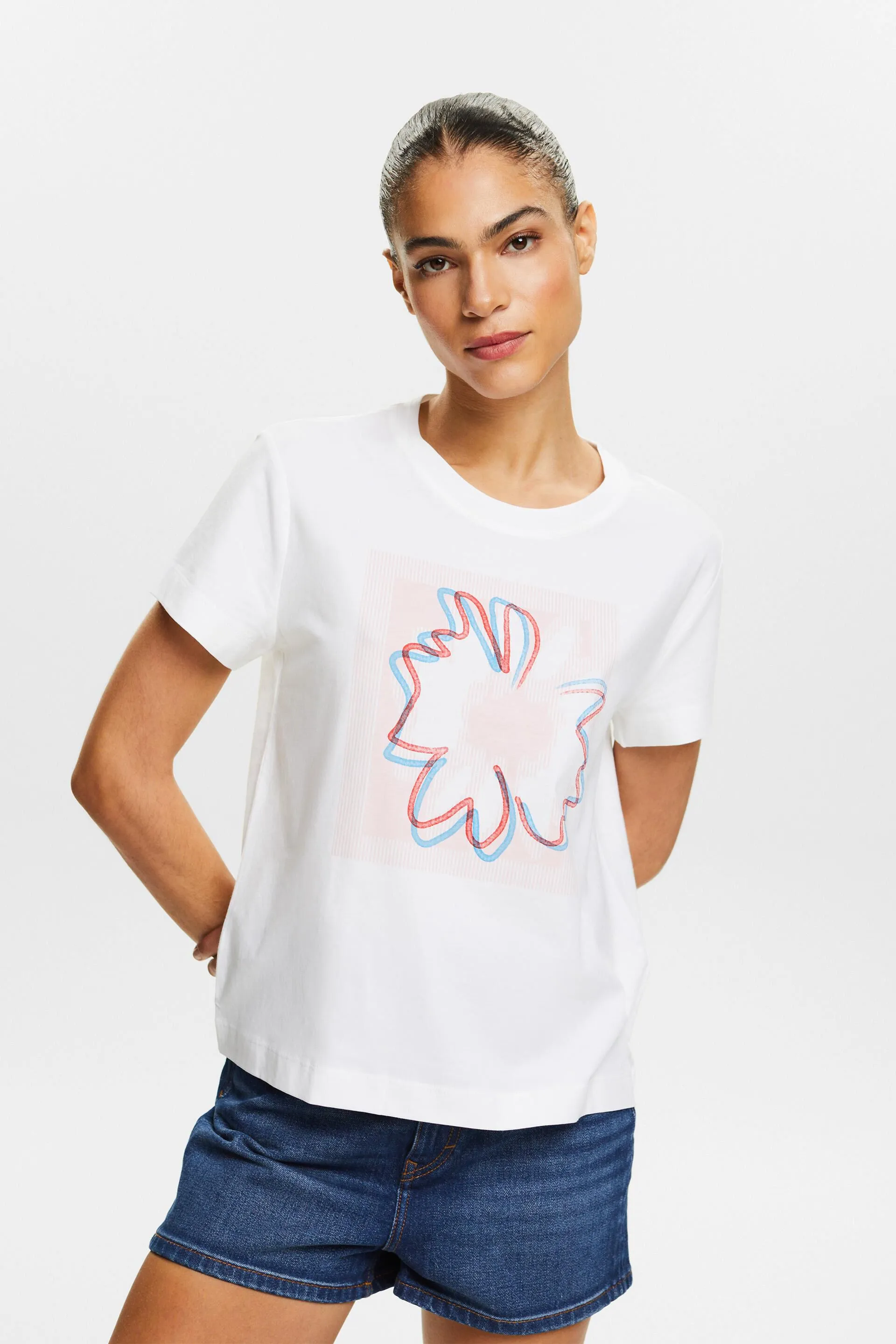 Camiseta de punto con estampado por delante