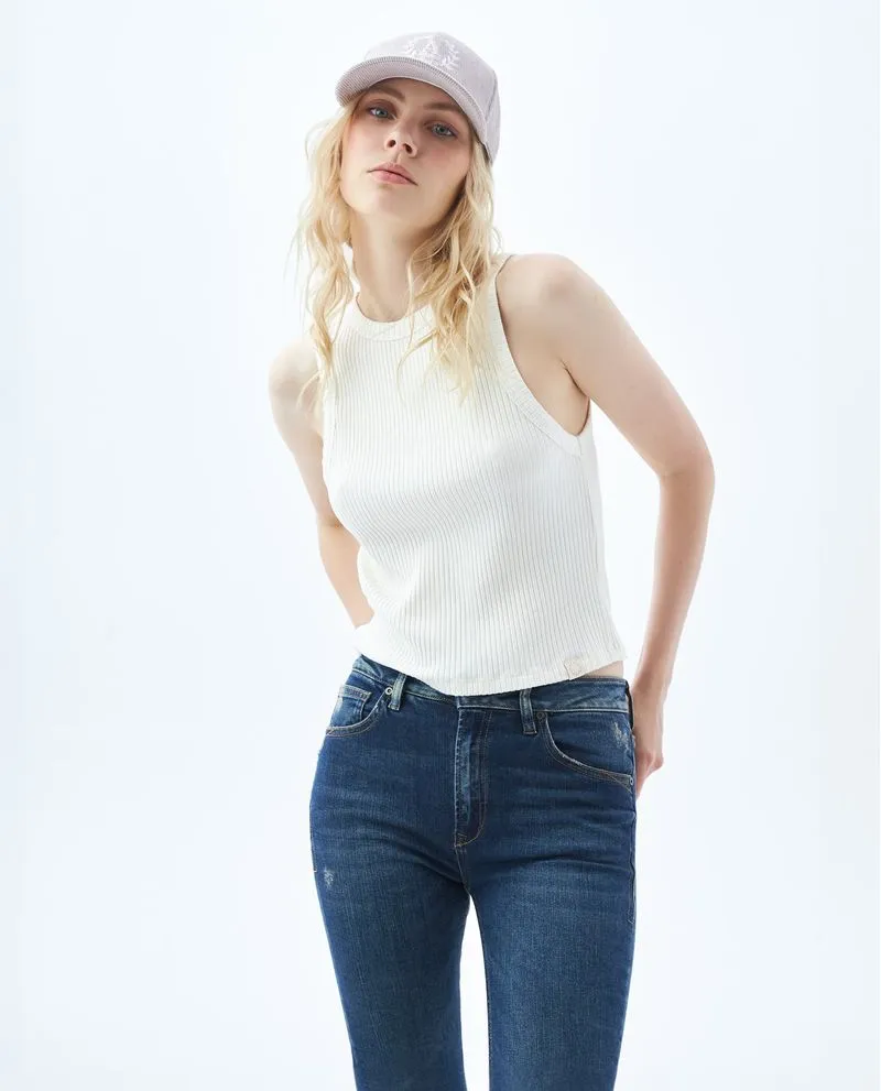 Camiseta en rib para mujer
