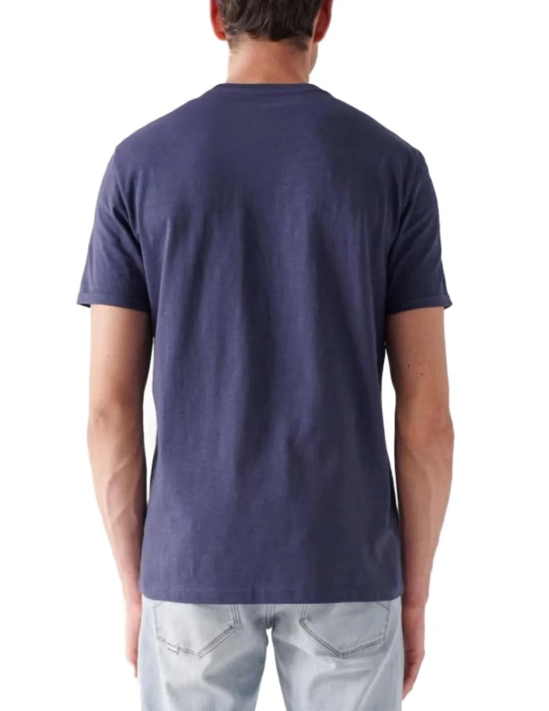 Camiseta Salsa de manga corta marino letras de hombre