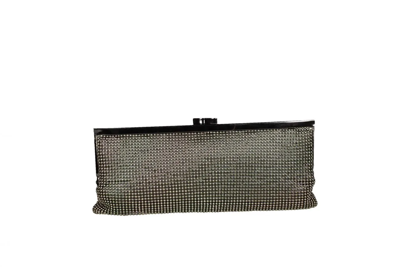 Cartera Plomo Malla Con Cristales Separados