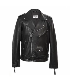 Chaqueta de piel napa para hombre estilo Brando biker New Rock  W-NRLMJ006-S1