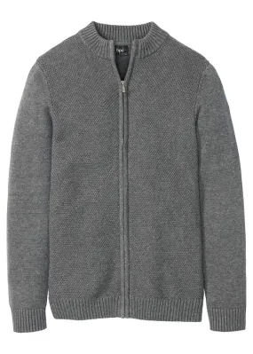 Chaqueta de punto con corte cómodo Gris jaspeado