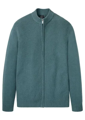 Chaqueta de punto con corte cómodo Verde grisáceo