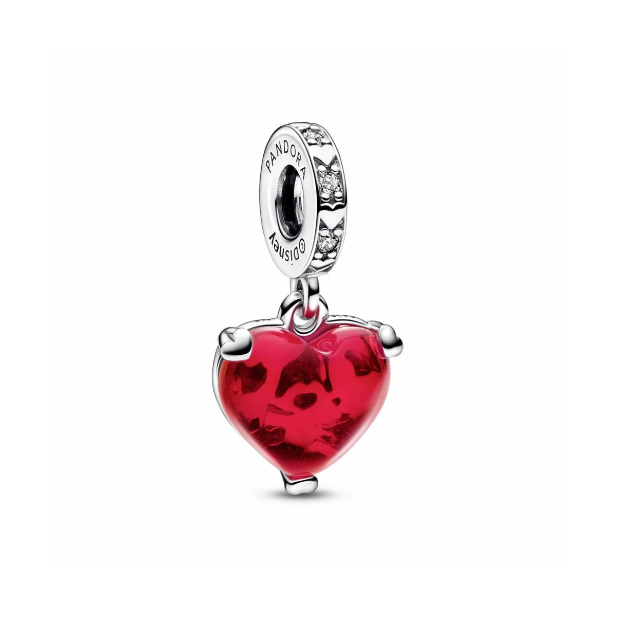 CHARM COLGANTE CRISTAL DE MURANO BESO MICKEY Y MINNIE MOUSE DE DISNEY  PANDORA