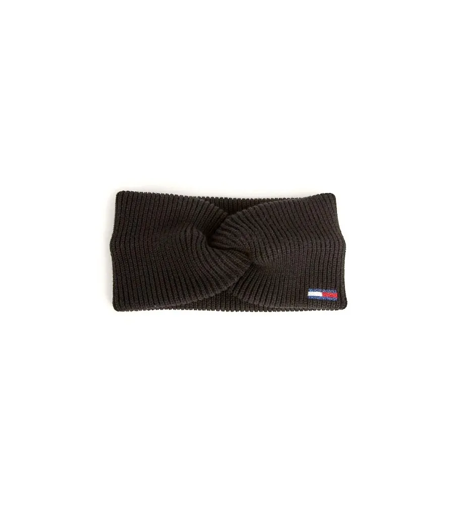 Cinta para el pelo de punto elástico con logo negro