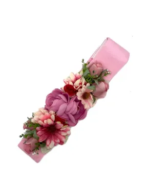 CINTURÓN ROSA CON FLORES MULTICOLOR PARA BODAS