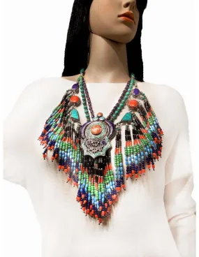 COLLARES DE PLATA PARA MUJER JOYERIA TIBETANA ESTILO INDIOS NAVAJOS