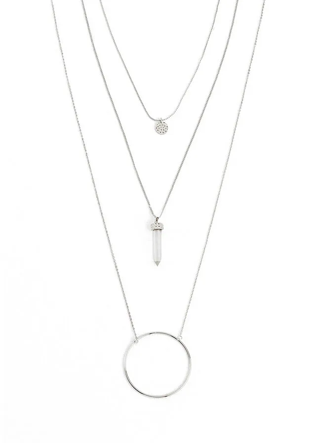 Conjunto de 3 cadenas Plateado