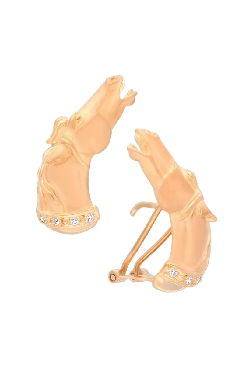 CONJUNTO ORO 18K PENDIENTES Y SORTIJA CABALLOS 001_0440051