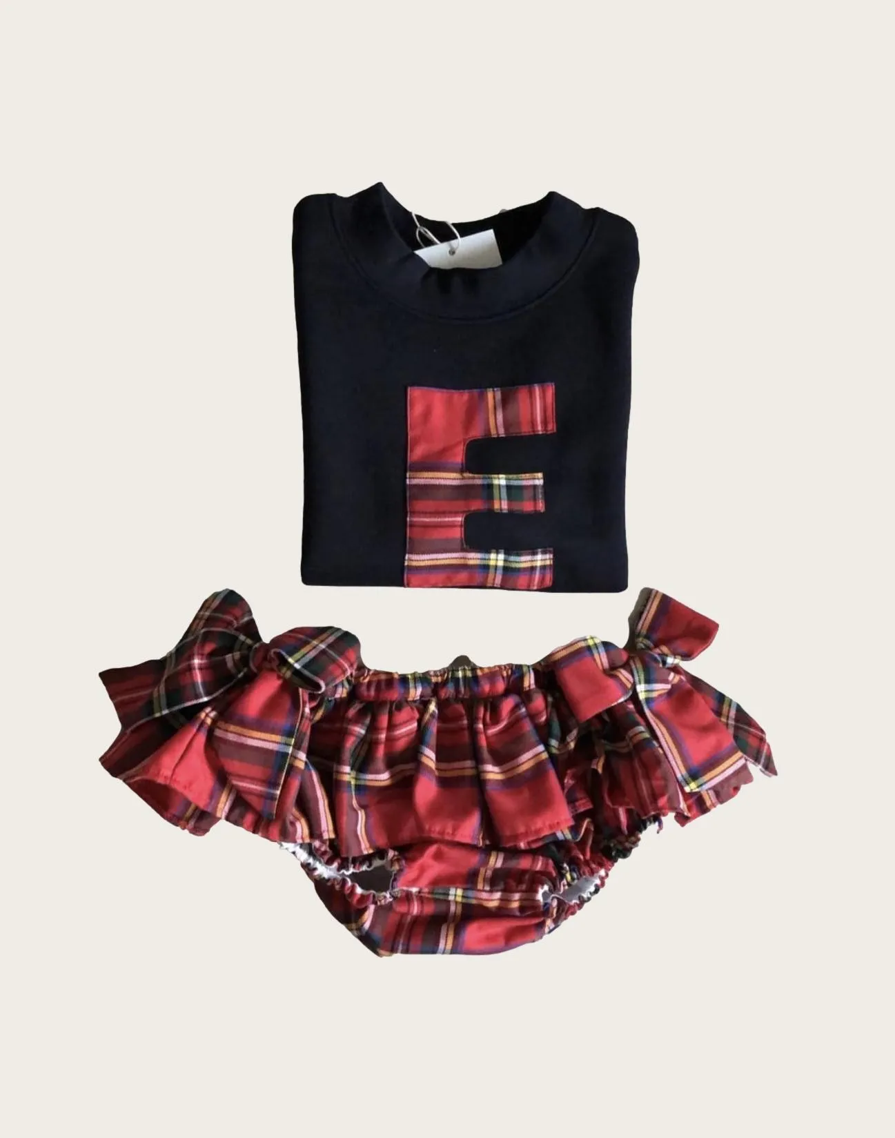 Conjunto personalizado tartán rojo