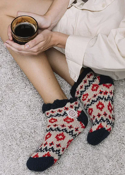 Dearfoams 60559 Calcetines de punto de ventisca para mujer en lattee