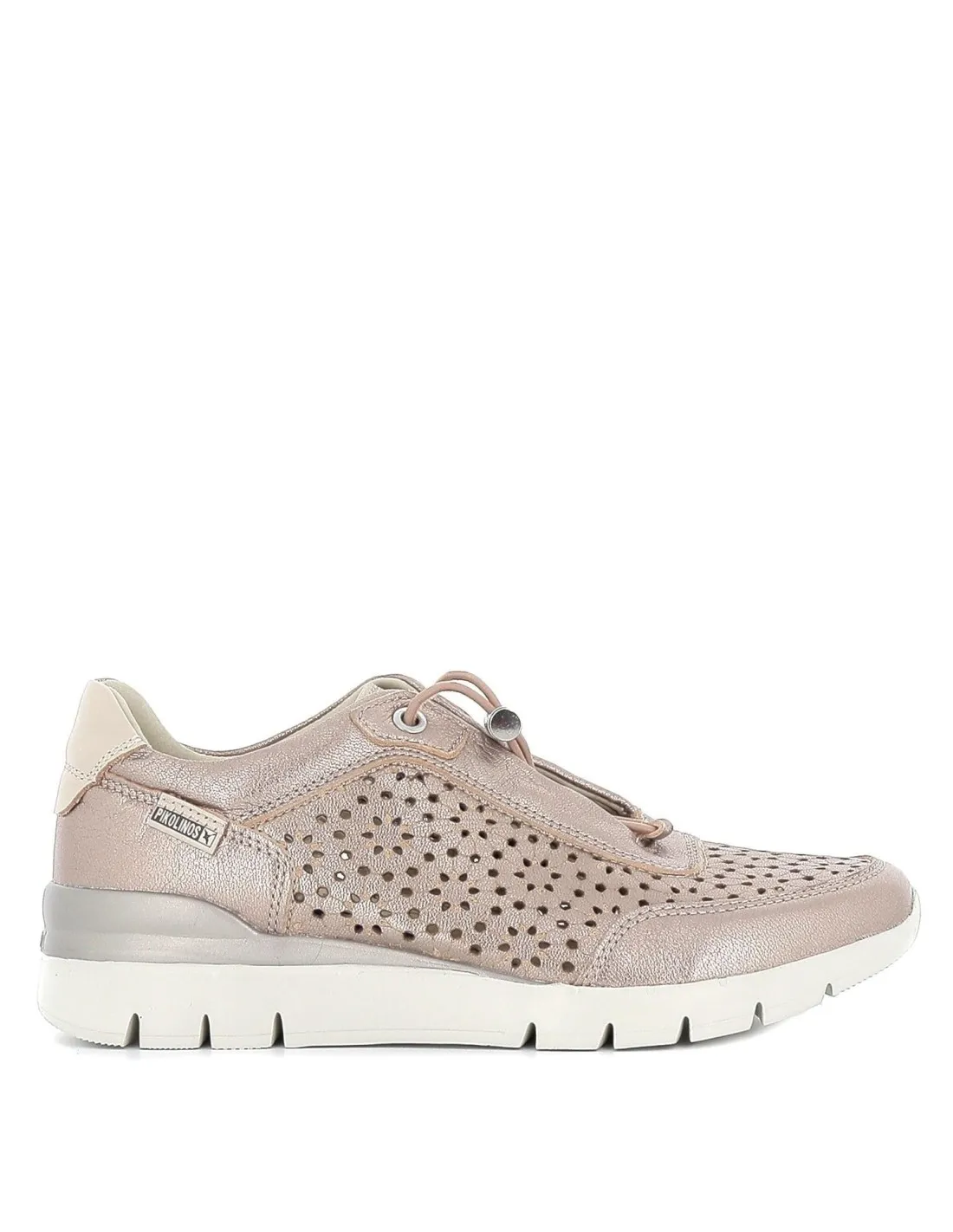Deportiva de piel elegante para mujer plateada Pikolinos
