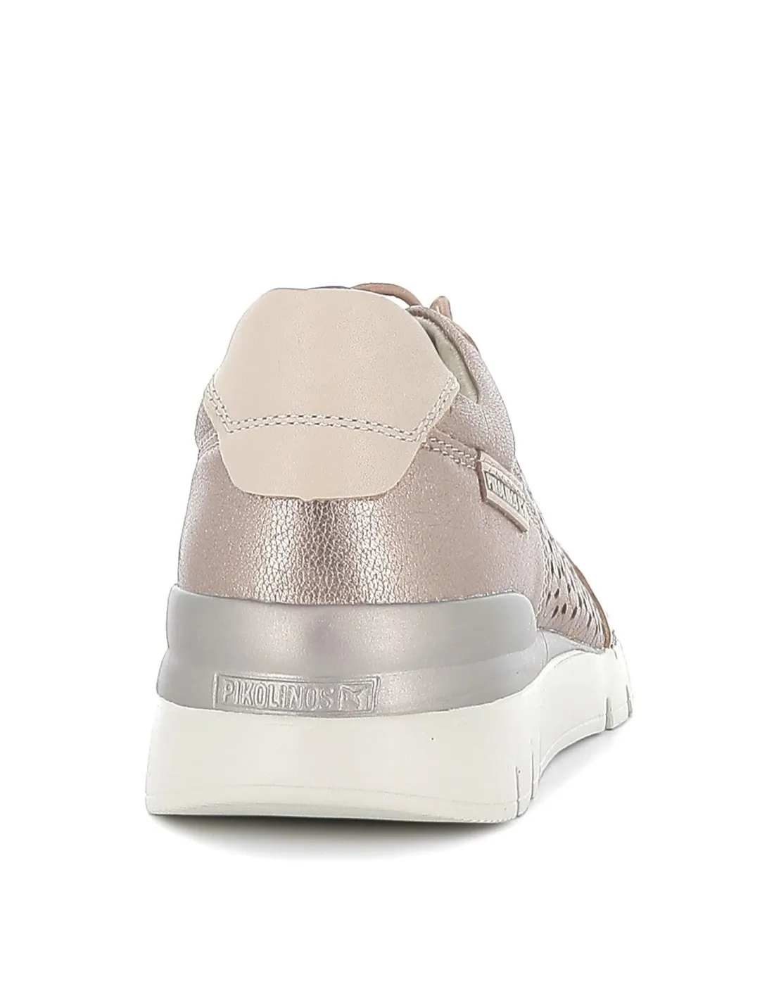 Deportiva de piel elegante para mujer plateada Pikolinos
