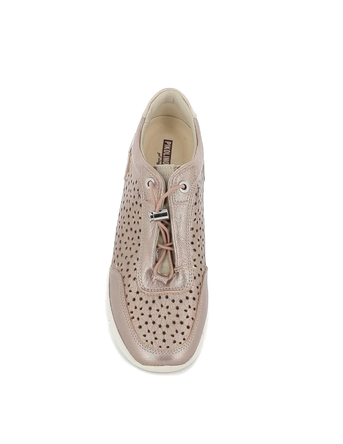 Deportiva de piel elegante para mujer plateada Pikolinos