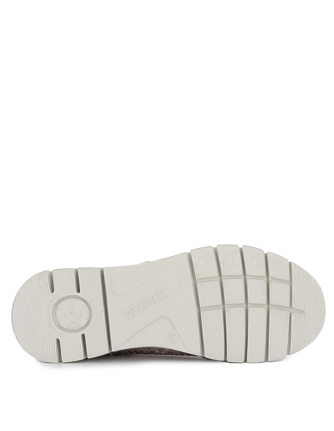 Deportiva de piel elegante para mujer plateada Pikolinos