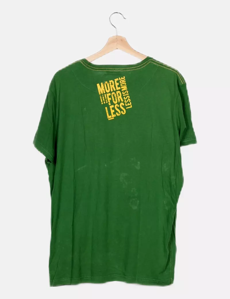 Desigual Camiseta verde letras