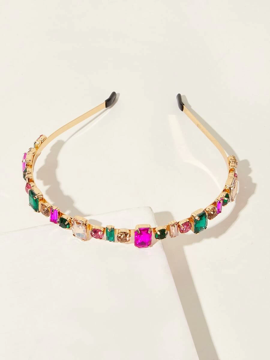 Diadema con cristales multicolor