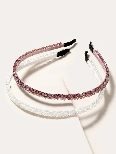 Diadema con cristales rosa S