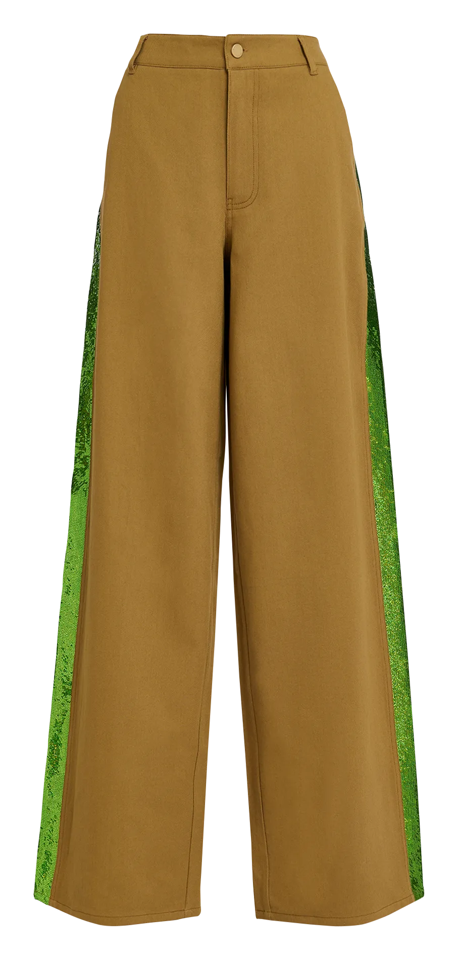 ESSENTIEL ANTWERP GRUESOME  PANTALóN A RAYAS CON LENTEJUELAS DE ALGODóN ORGáNICO EN MARRON